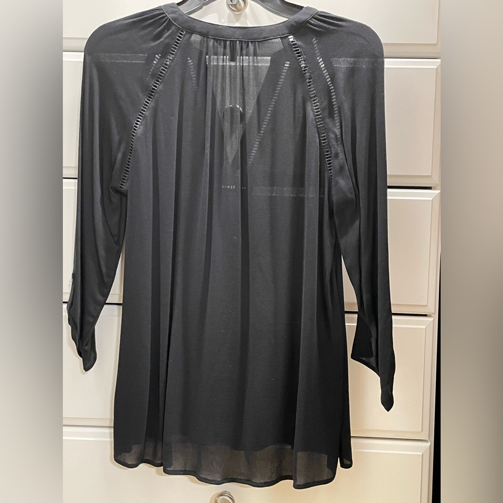 Express Sheer V-Neck dress shirt size XS - Picture 2 of 4